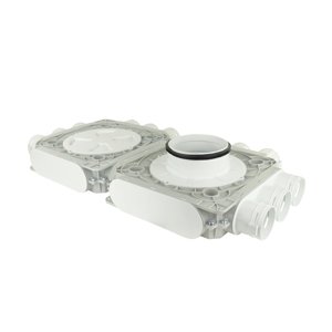 Dvojitý plastový distribuční box Dalap Flexitech PADB, 12 vývodů o Ø 63 mm, příruba Ø 160 mm