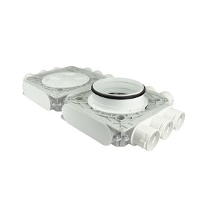 Dvojitý plastový distribuční box Dalap Flexitech PADB, 12 vývodů o Ø 63 mm, příruba Ø 200 mm