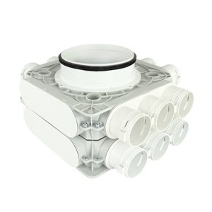 Dvoupatrový plastový distribuční box Dalap Flexitech PADB, 18 vývodů o Ø 63 mm, příruba Ø 200 mm