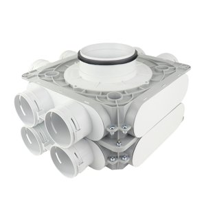 Dvoupatrový plastový distribuční box Dalap Flexitech PADB, 12 vývodů o Ø 75 mm, příruba Ø 160 mm