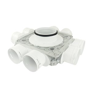 Plastový distribuční box Dalap Flexitech PADB, 8 vývodů o Ø 90 mm, příruba Ø 150 mm