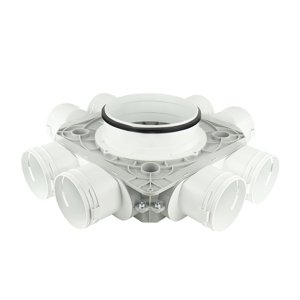 Plastový distribuční box Dalap Flexitech PADB, 8 vývodů o Ø 90 mm, příruba Ø 200 mm