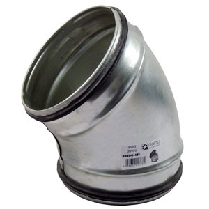 Kovové koleno kulaté 45° s těsnící gumou Ø 125 mm