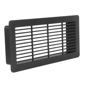 PVC větrací mřížka hranatá Dalap 972B pro zakončení potrubí, 220x90 mm, černá