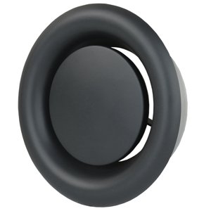 Kovový anemostat odvodní Dalap TVMD O, Ø 160 mm, černá