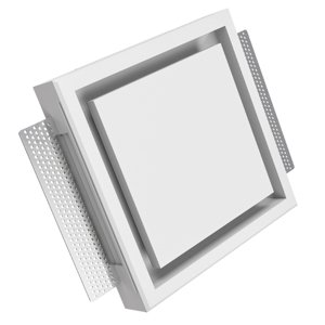 Neviditelný čtvercový difuzor ERGOVENT KVADRO-100 pro přívod i odvod vzduchu, sádrový, bílý