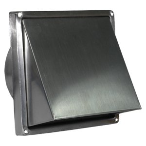 Nerez větrací mřížka Dalap GM 102 BKN se stříškou, klapkou a přírubou, Ø 100 mm