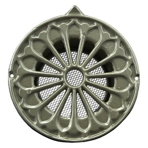 Hliníková větrací mřížka s přírubou a síťkou Ø 150 mm, šedozelená