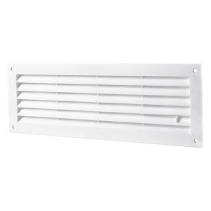 PVC dveřní ventilační mřížka s regulací 368x130 mm, bílá