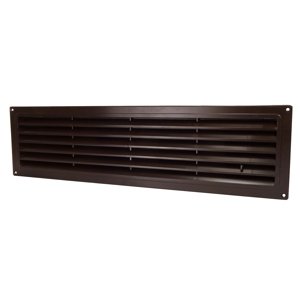 PVC dveřní ventilační mřížka s regulací 368x130 mm, hnědá